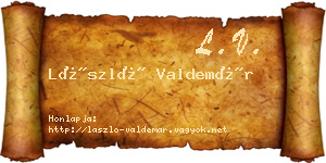 László Valdemár névjegykártya